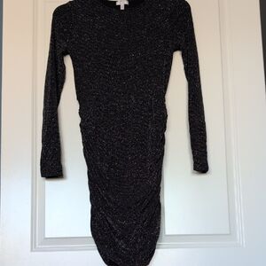Leith Black Sparkle Long Sleeve Dress